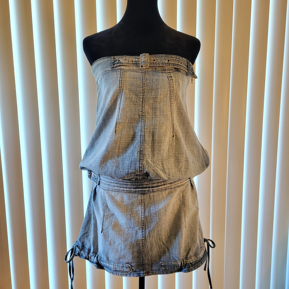 Italy AnnaRita N Off-shoulder Denim Dress